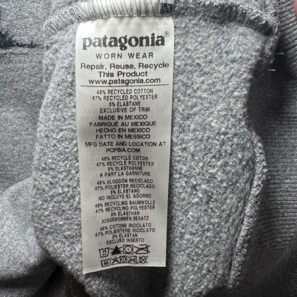 Patagonia Mens Fitz Roy Bison Uprisal Hoodie Sweatshirt Gray Graphic 39582 Small - Picture 10 of 11